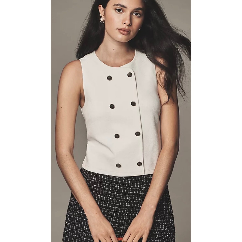 Dolan Left Coast Collection Structured Vest Crest Buttons Anthropologie